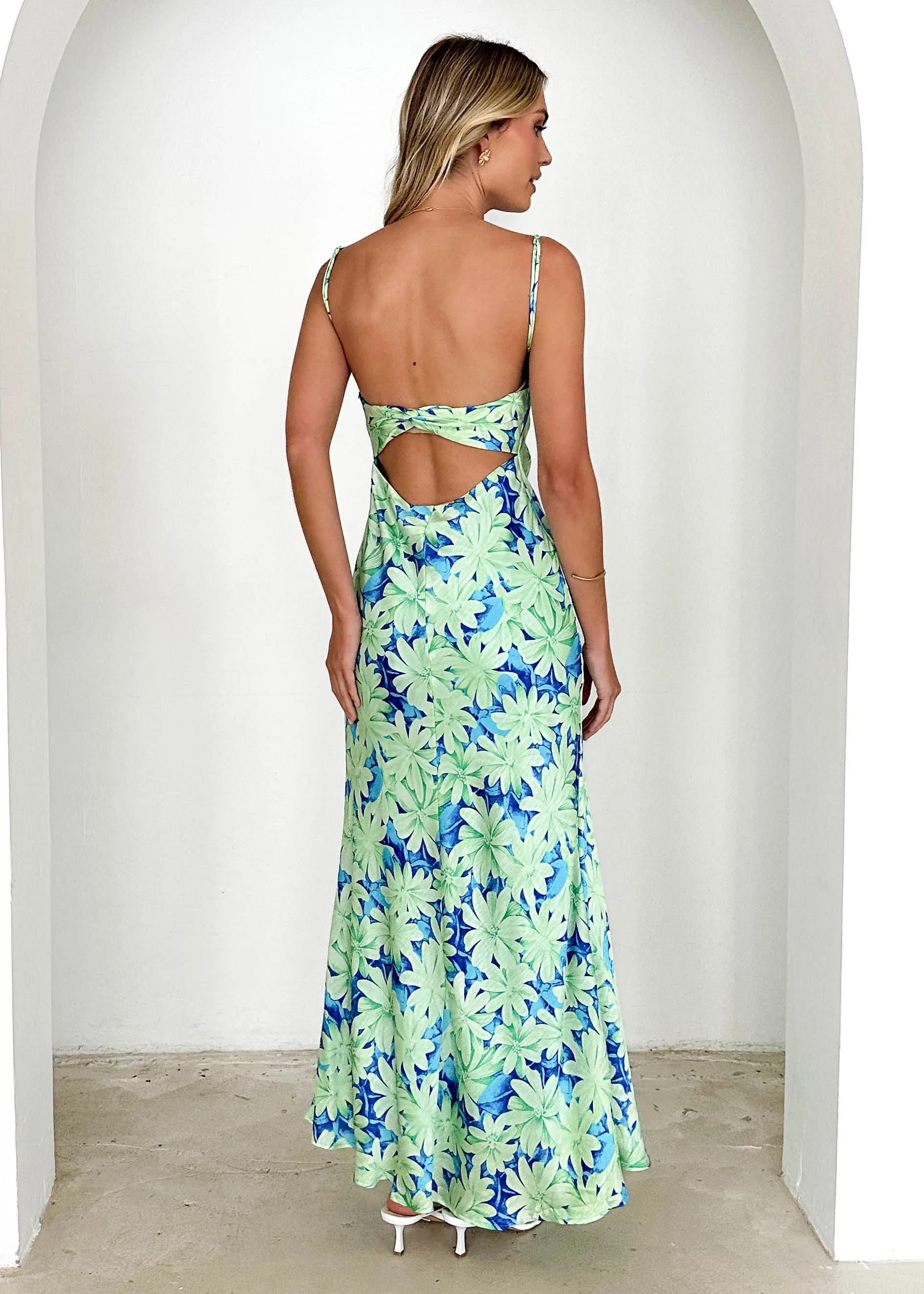 Cavalo Maxi Dress - Lime Flowers