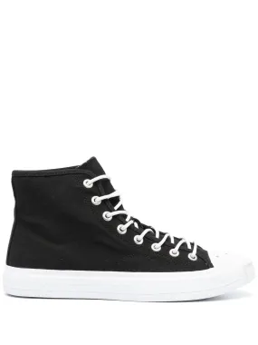 CONTRASTING TOE-CAP HIGH-TOP SNEAKERS BLK OFF WHT