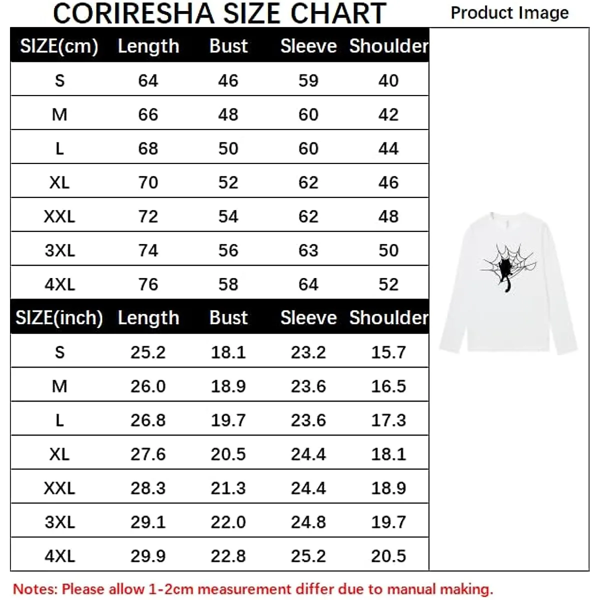 CORIRESHA Halloween Spider Web Crew Neck Long Sleeve Casual Cat Lover T-Shirt