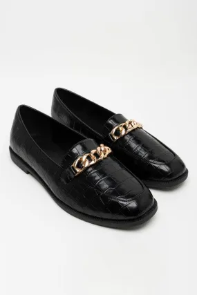 Croc Chain Loafer Black