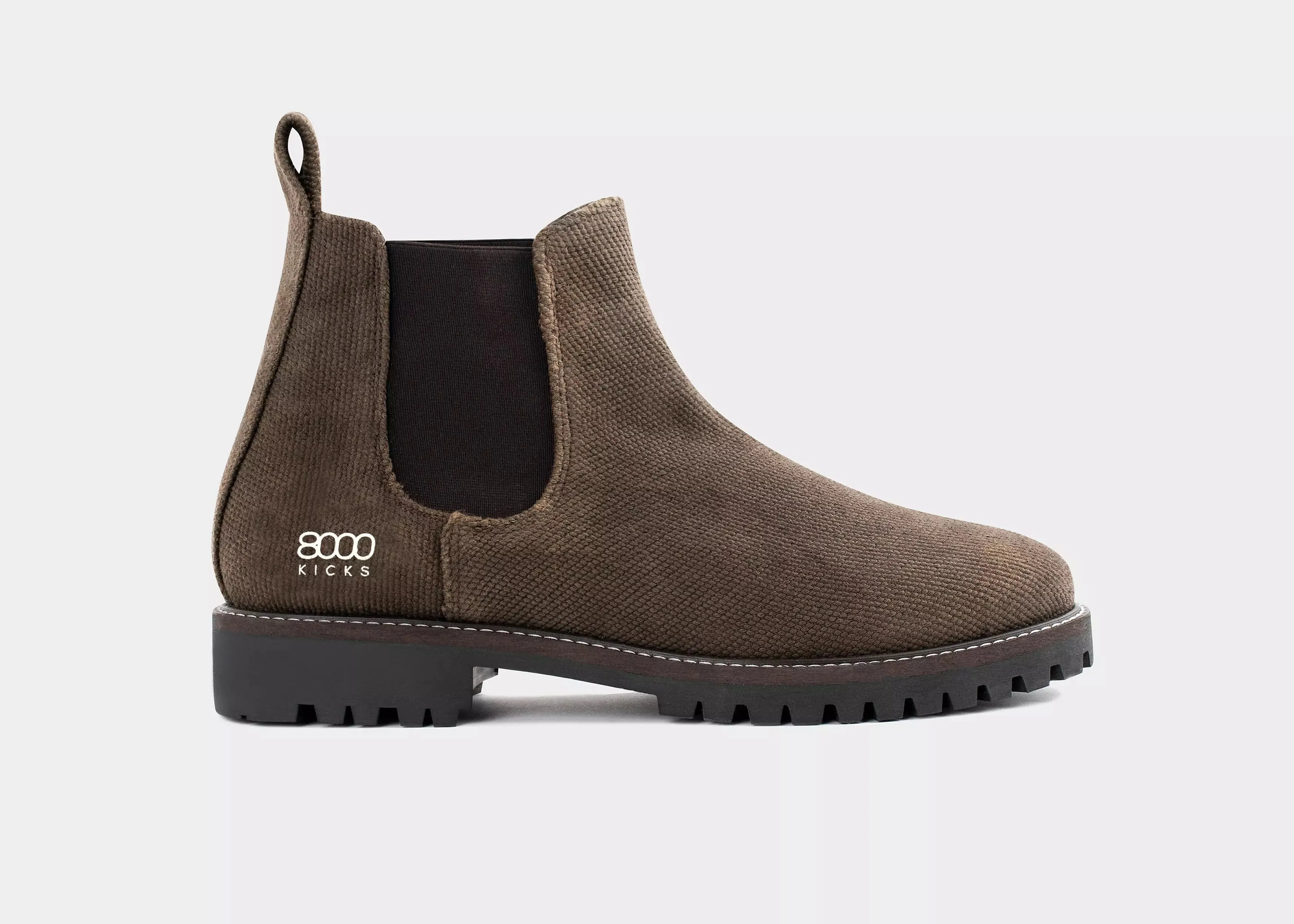 Crossover Men's Vegan Hemp Chelsea Boots | Dark Brown