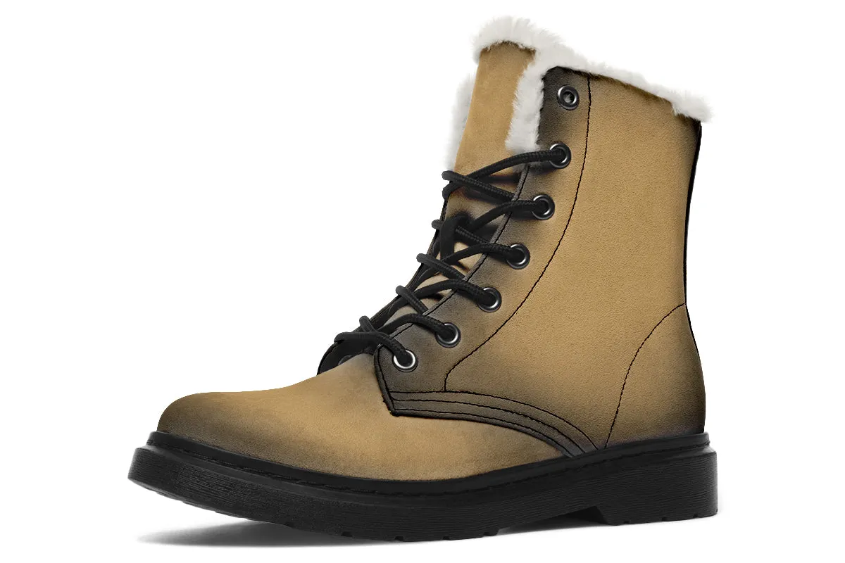 Elder Hide Winter Boots - Warm Micro-Suede Doc-Style Boots Lined with Vegan Wool