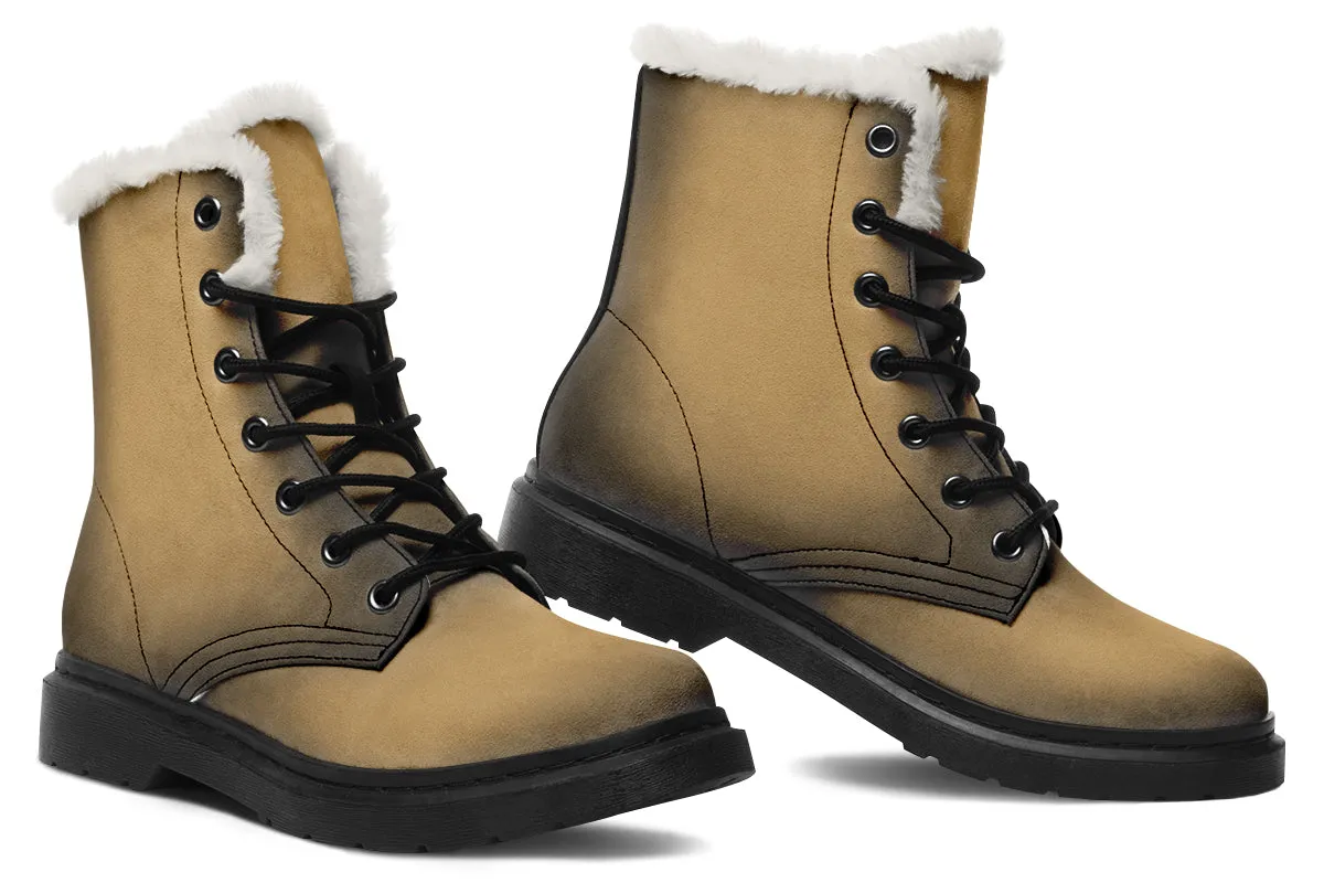 Elder Hide Winter Boots - Warm Micro-Suede Doc-Style Boots Lined with Vegan Wool