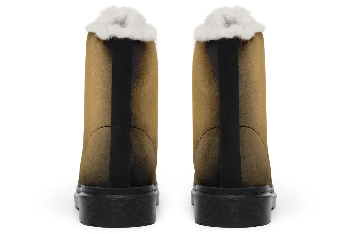 Elder Hide Winter Boots - Warm Micro-Suede Doc-Style Boots Lined with Vegan Wool