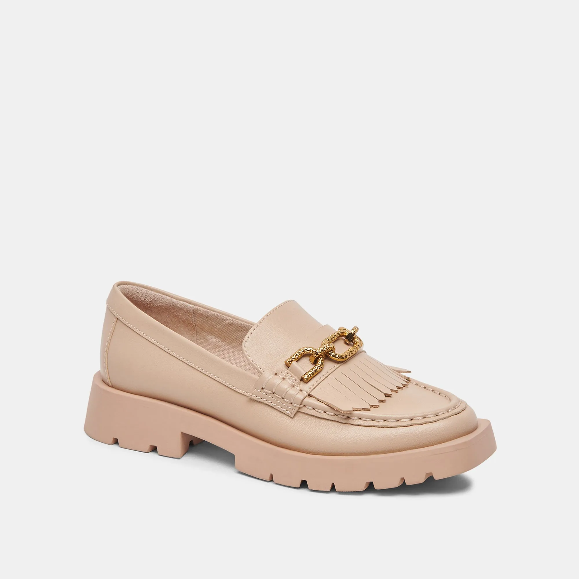 ERNA WIDE FLATS LT BLUSH LEATHER