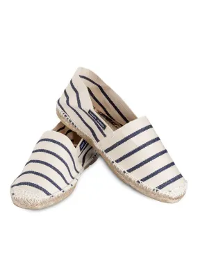 Espadrilles marinière femme - en coton canevas (BLANC/MARINE)