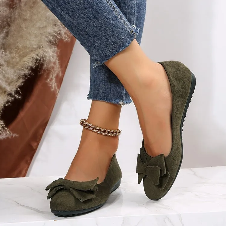 Fashion Bowknot Flats Shoes Casual Round Toe Loafers Cozy Shoes For Women