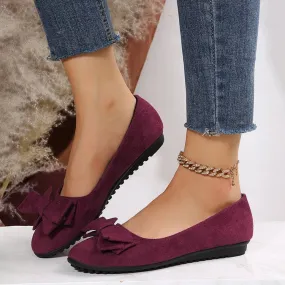 Fashion Bowknot Flats Shoes Casual Round Toe Loafers Cozy Shoes For Women