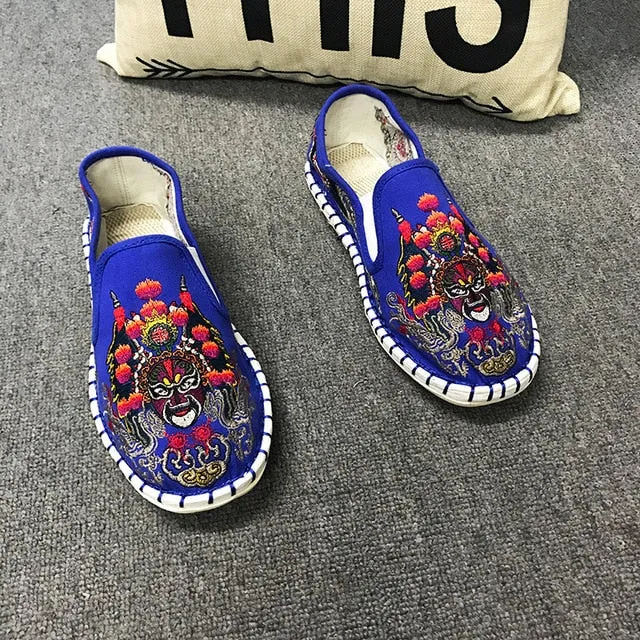 Fashion Women Men Flats Shoes Woman Man Canvas Light Hard-Wearing Rubber Canvas Embroidered Shoes Harajuku Espadrilles Loafers