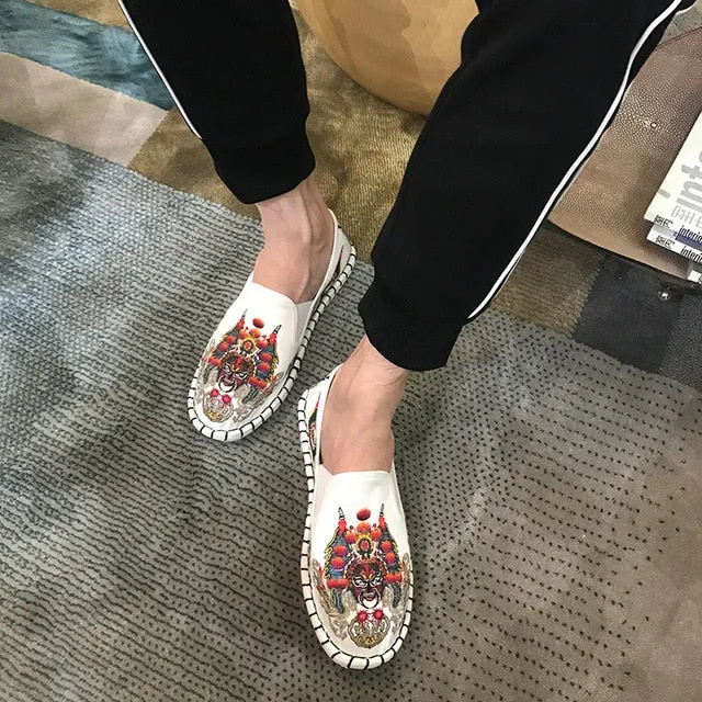 Fashion Women Men Flats Shoes Woman Man Canvas Light Hard-Wearing Rubber Canvas Embroidered Shoes Harajuku Espadrilles Loafers