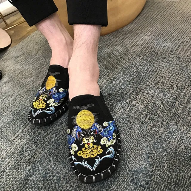 Fashion Women Men Flats Shoes Woman Man Canvas Light Hard-Wearing Rubber Canvas Embroidered Shoes Harajuku Espadrilles Loafers