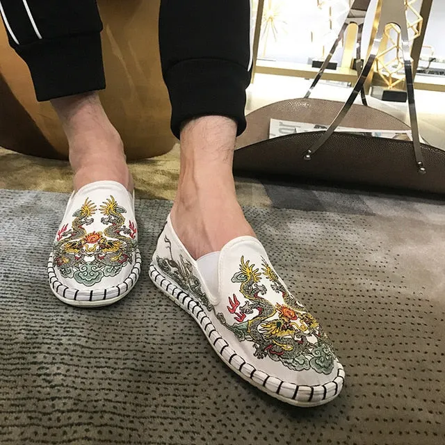 Fashion Women Men Flats Shoes Woman Man Canvas Light Hard-Wearing Rubber Canvas Embroidered Shoes Harajuku Espadrilles Loafers