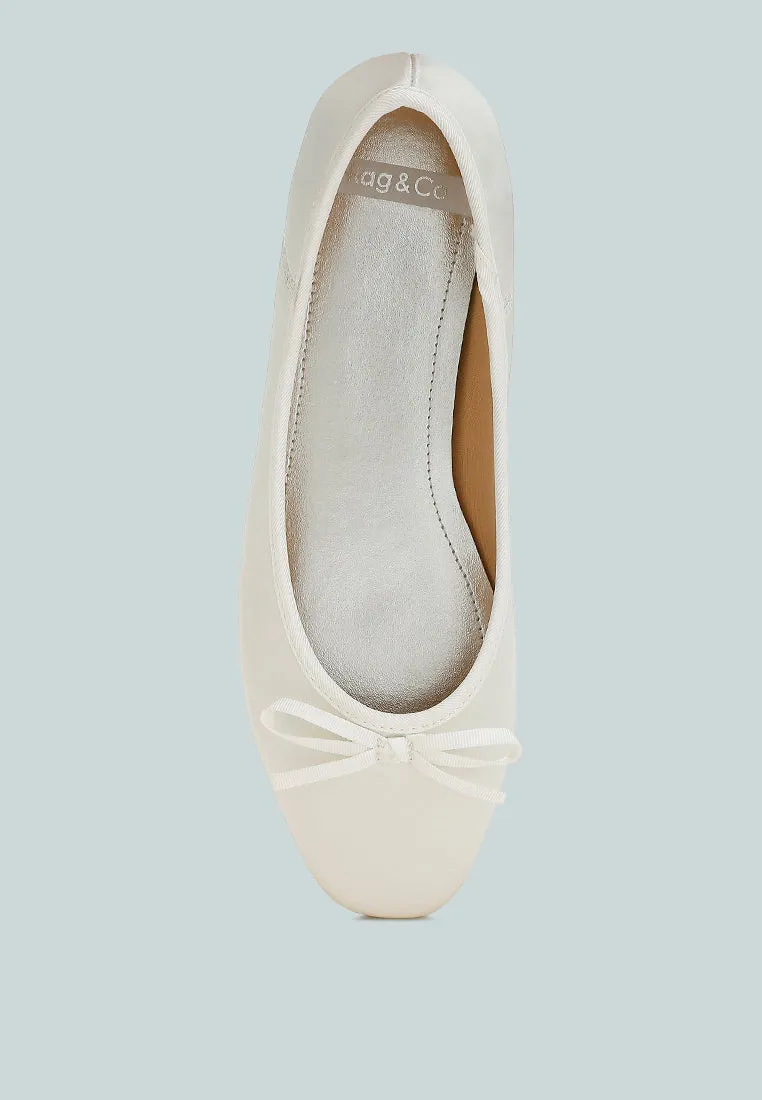 Fearless Satin Bow Embellished Ballerinas