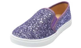 Feversole Women's Glitter Lavender Slip On Sneaker Casual Flat Loafers