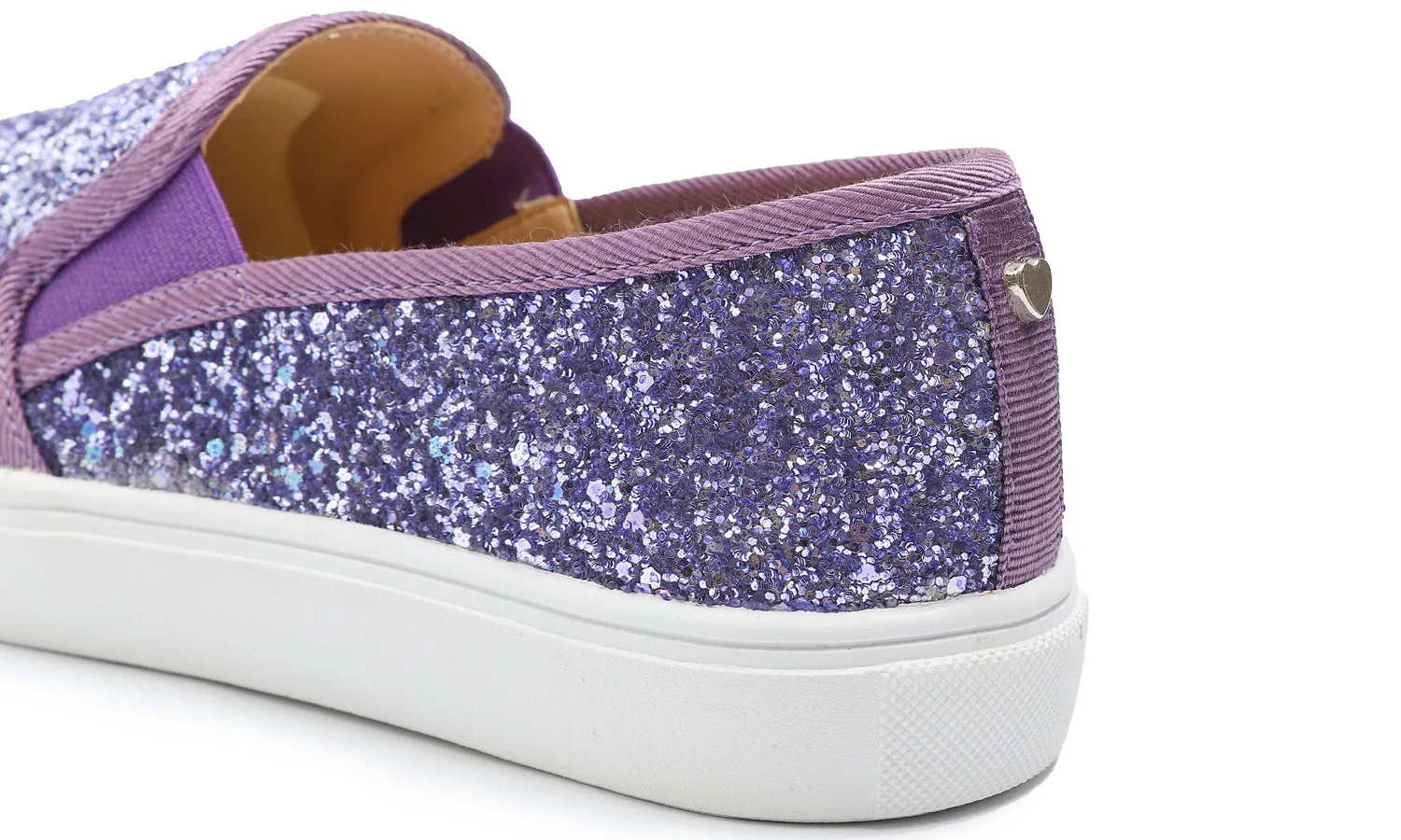 Feversole Women's Glitter Lavender Slip On Sneaker Casual Flat Loafers