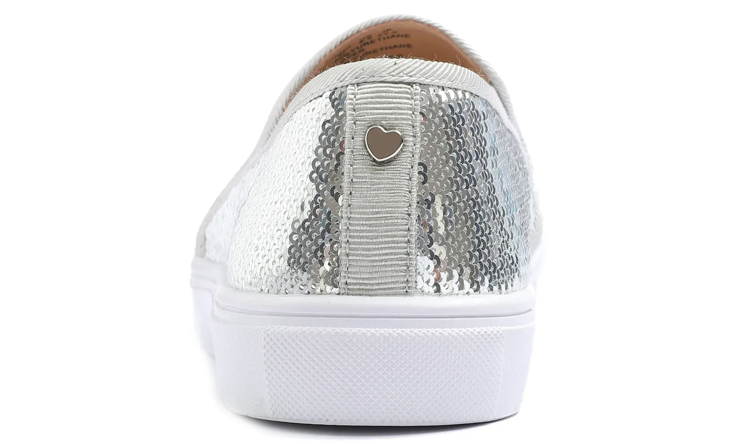 Feversole Women's Silver Sequin Slip On Sneaker Casual Flat Loafers