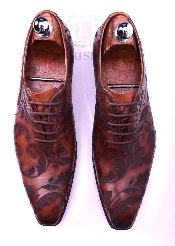 Floral - Men's Oxford Dress Shoes