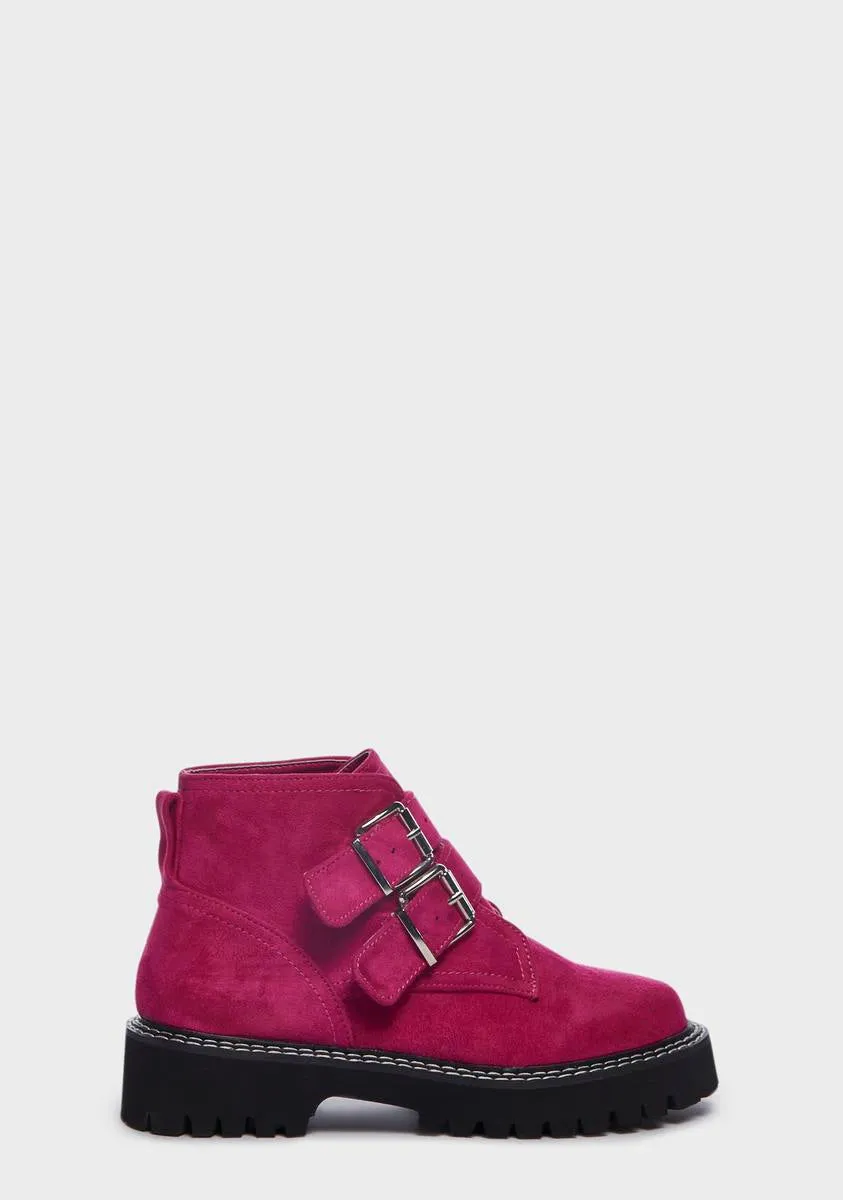 Fuchsia Flippen Ankle Boots