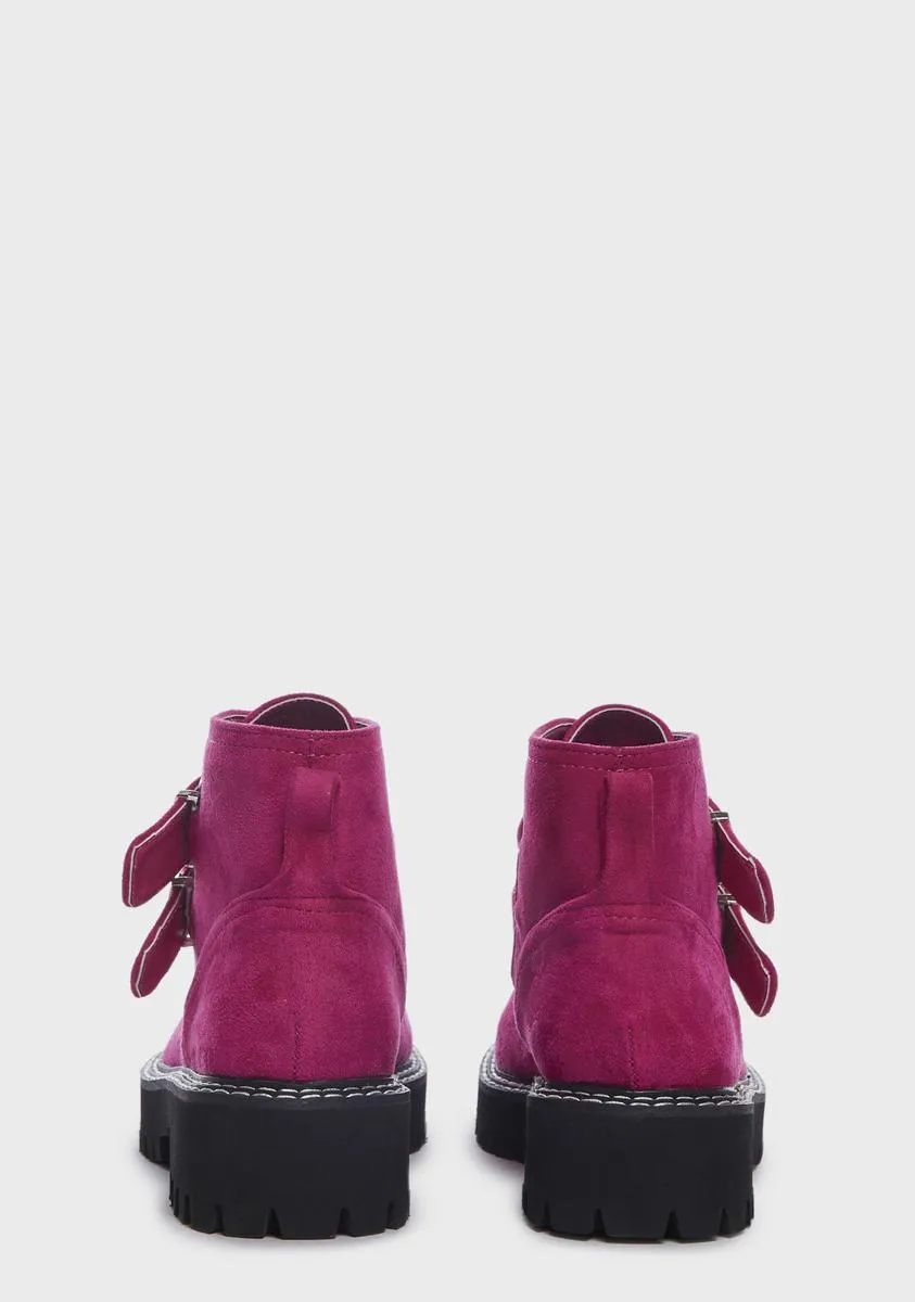 Fuchsia Flippen Ankle Boots