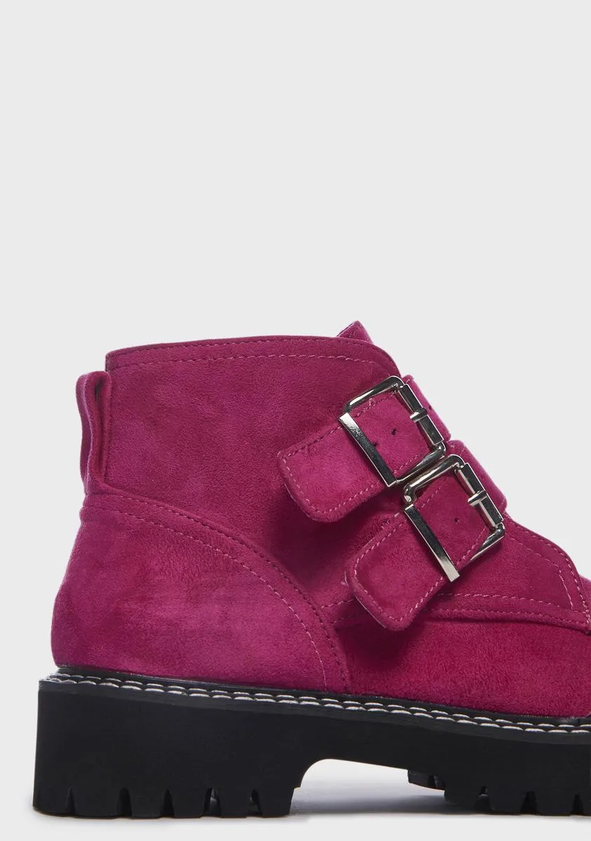 Fuchsia Flippen Ankle Boots