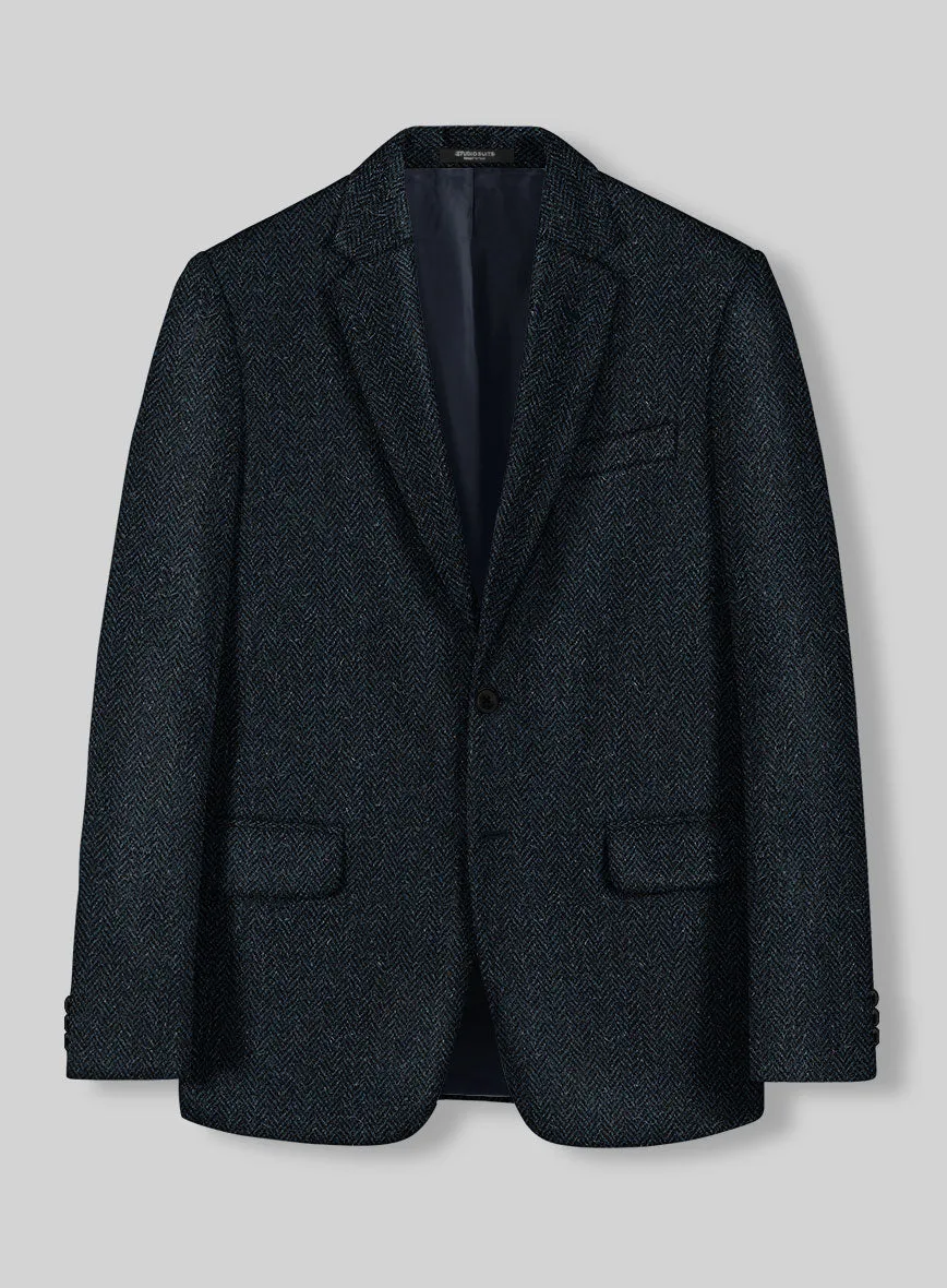 Harris Tweed Dark Blue Herringbone Suit