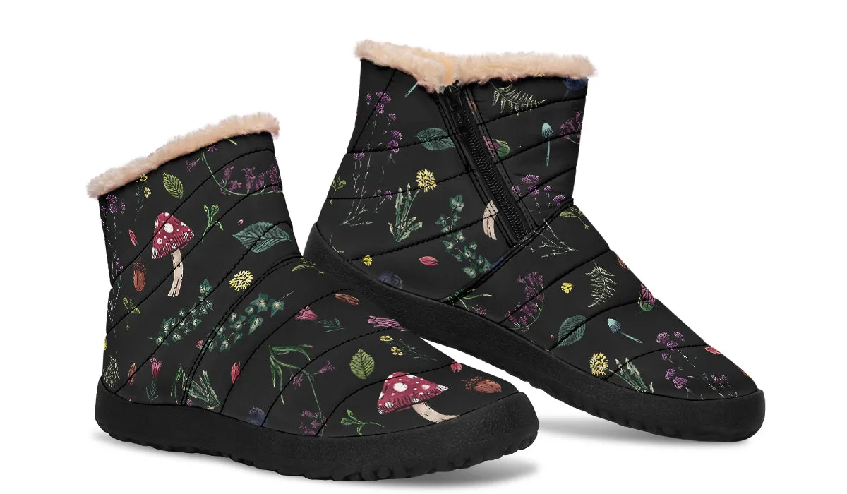 Herbology Comfy Winter Boots - Warm Vegan Boots with Side Zipper and Anti-Slip Soles