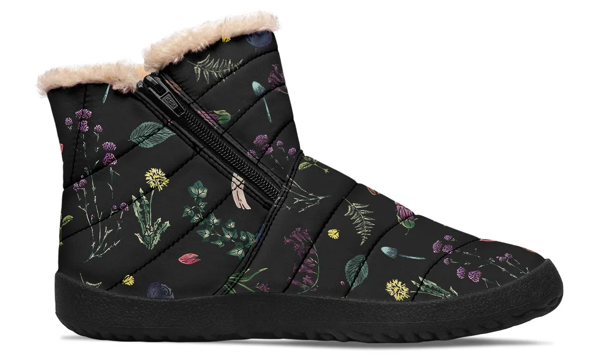 Herbology Comfy Winter Boots - Warm Vegan Boots with Side Zipper and Anti-Slip Soles