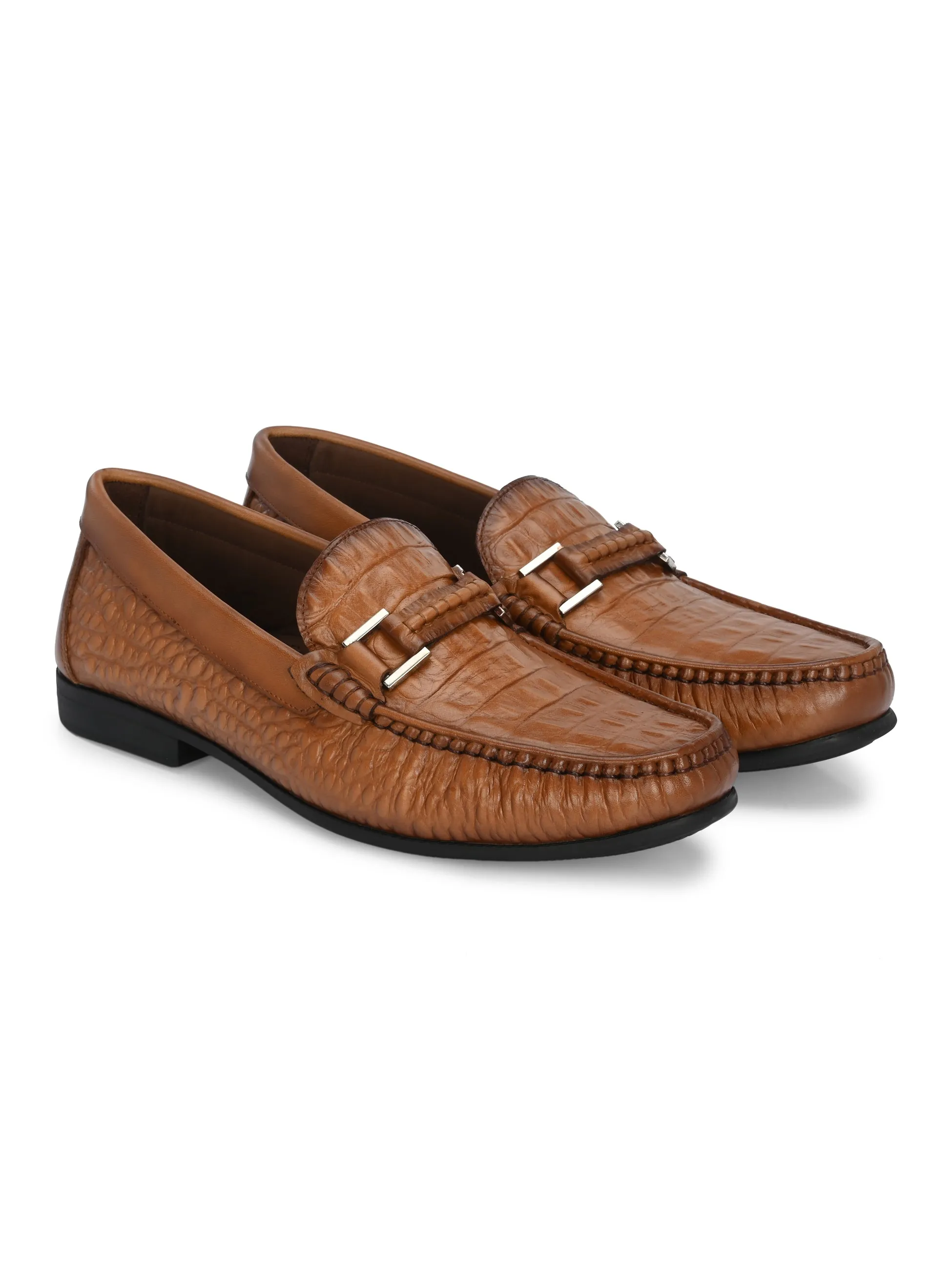 HITZ5339-Men's Tan Leather Casual Loafers