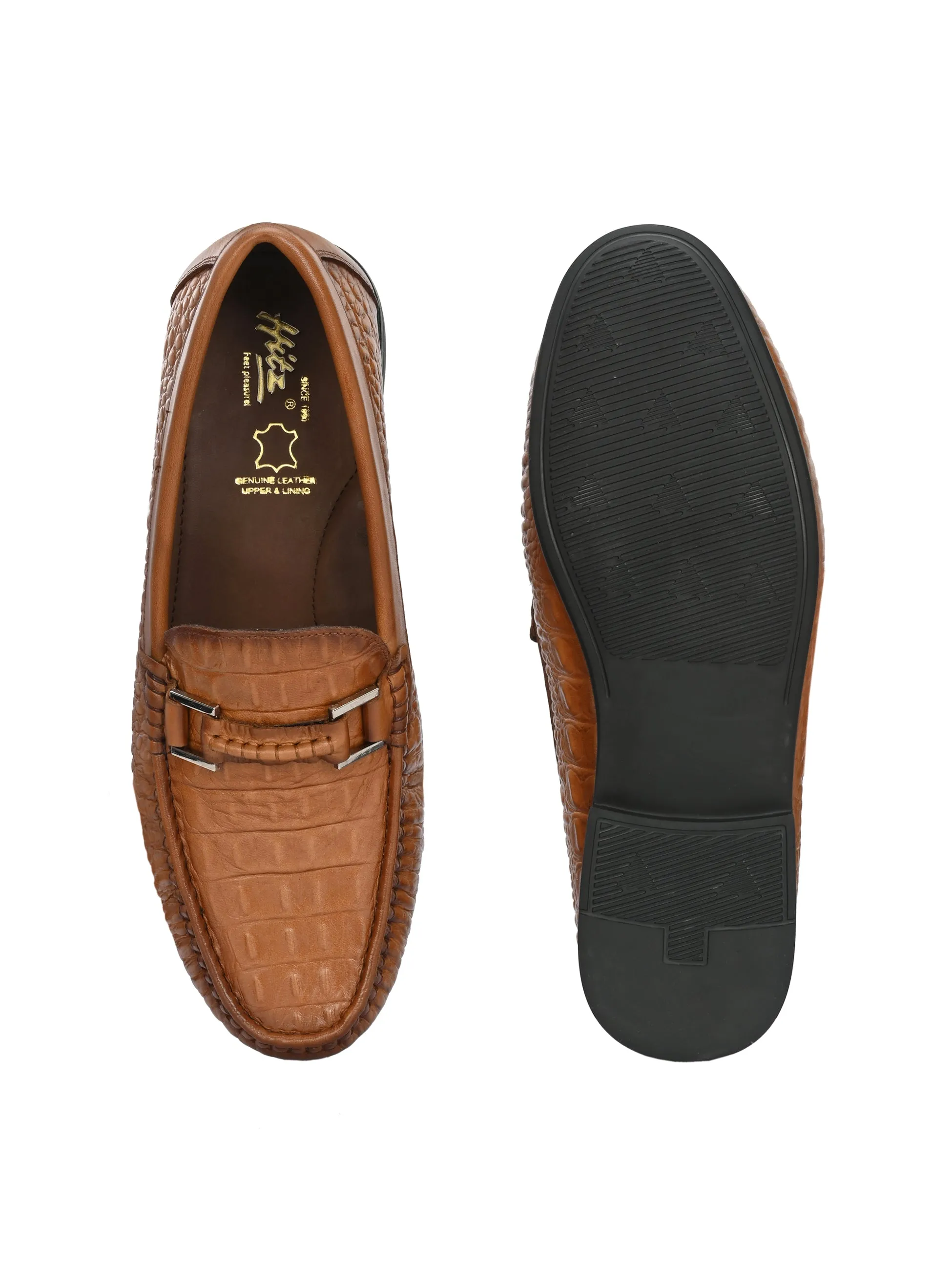 HITZ5339-Men's Tan Leather Casual Loafers