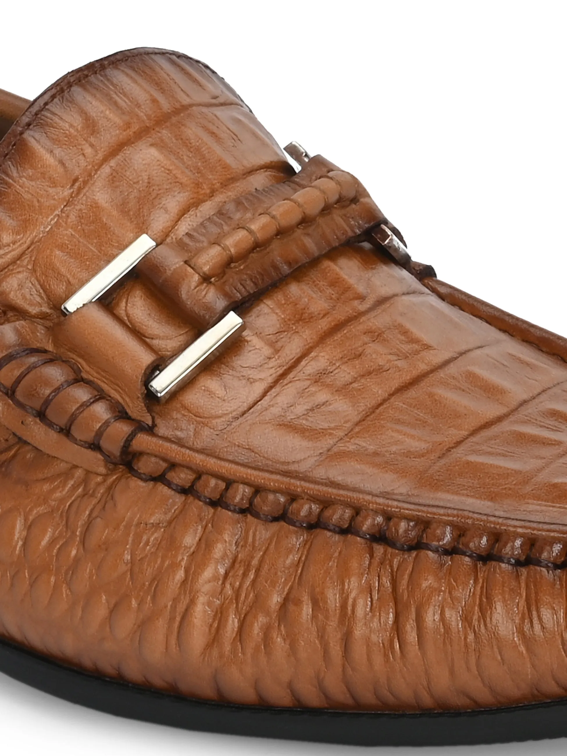 HITZ5339-Men's Tan Leather Casual Loafers