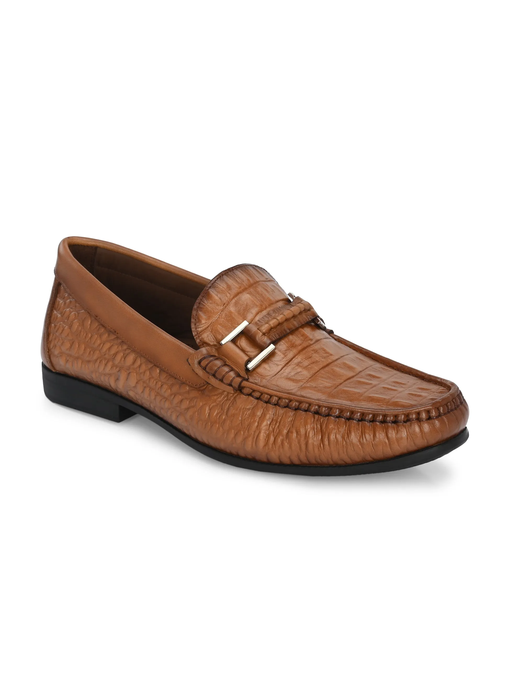 HITZ5339-Men's Tan Leather Casual Loafers