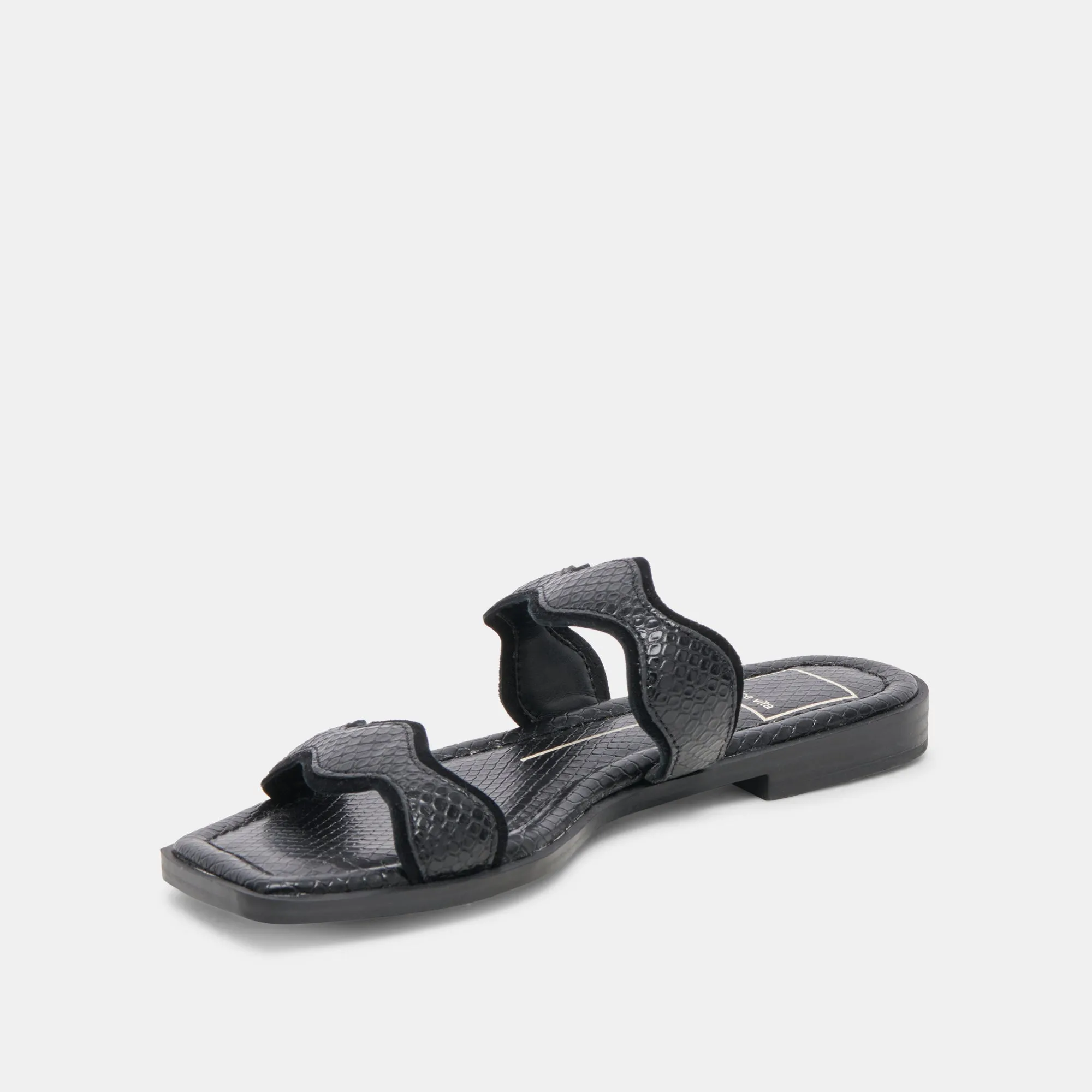 ILVA SANDALS ONYX EMBOSSED LEATHER