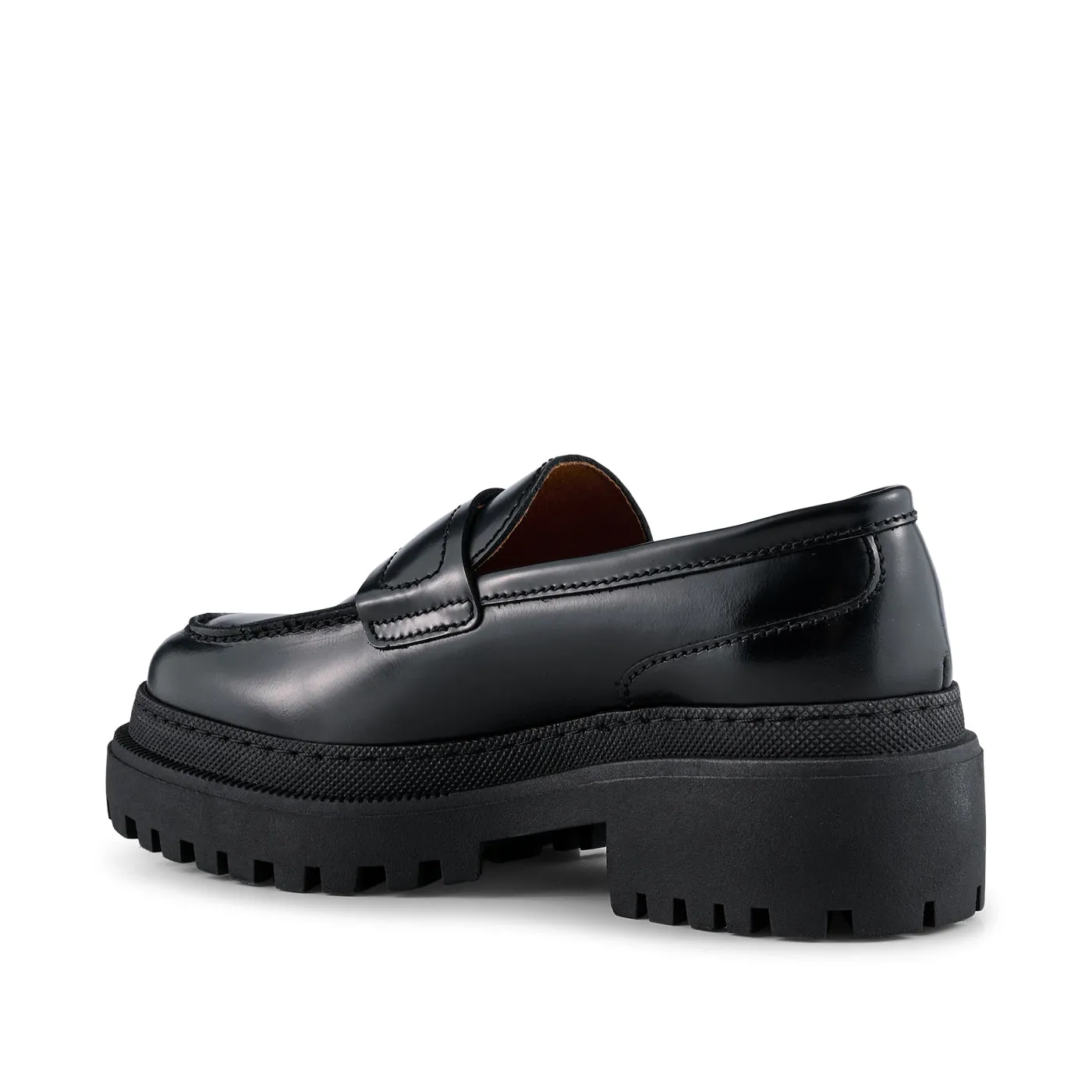 Iona loafer læder  - BLACK POLIDO HIGH SHINE