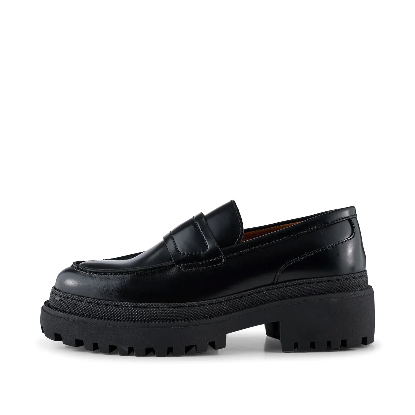 Iona loafer læder  - BLACK POLIDO HIGH SHINE