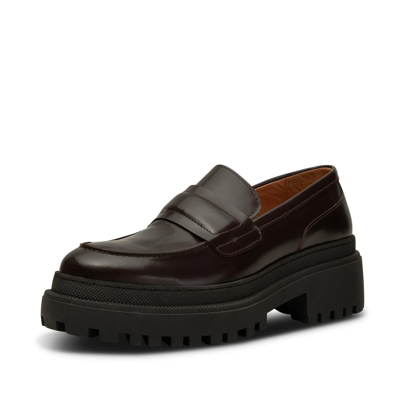 Iona loafer læder  - BORDEUX HIGH SHINE