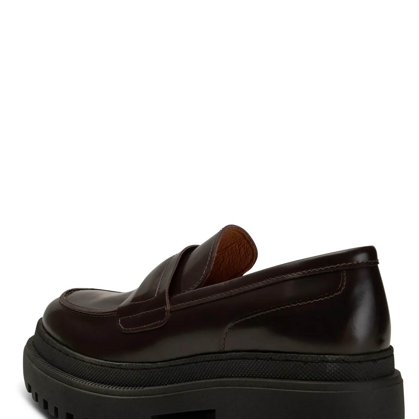 Iona loafer læder  - BORDEUX HIGH SHINE