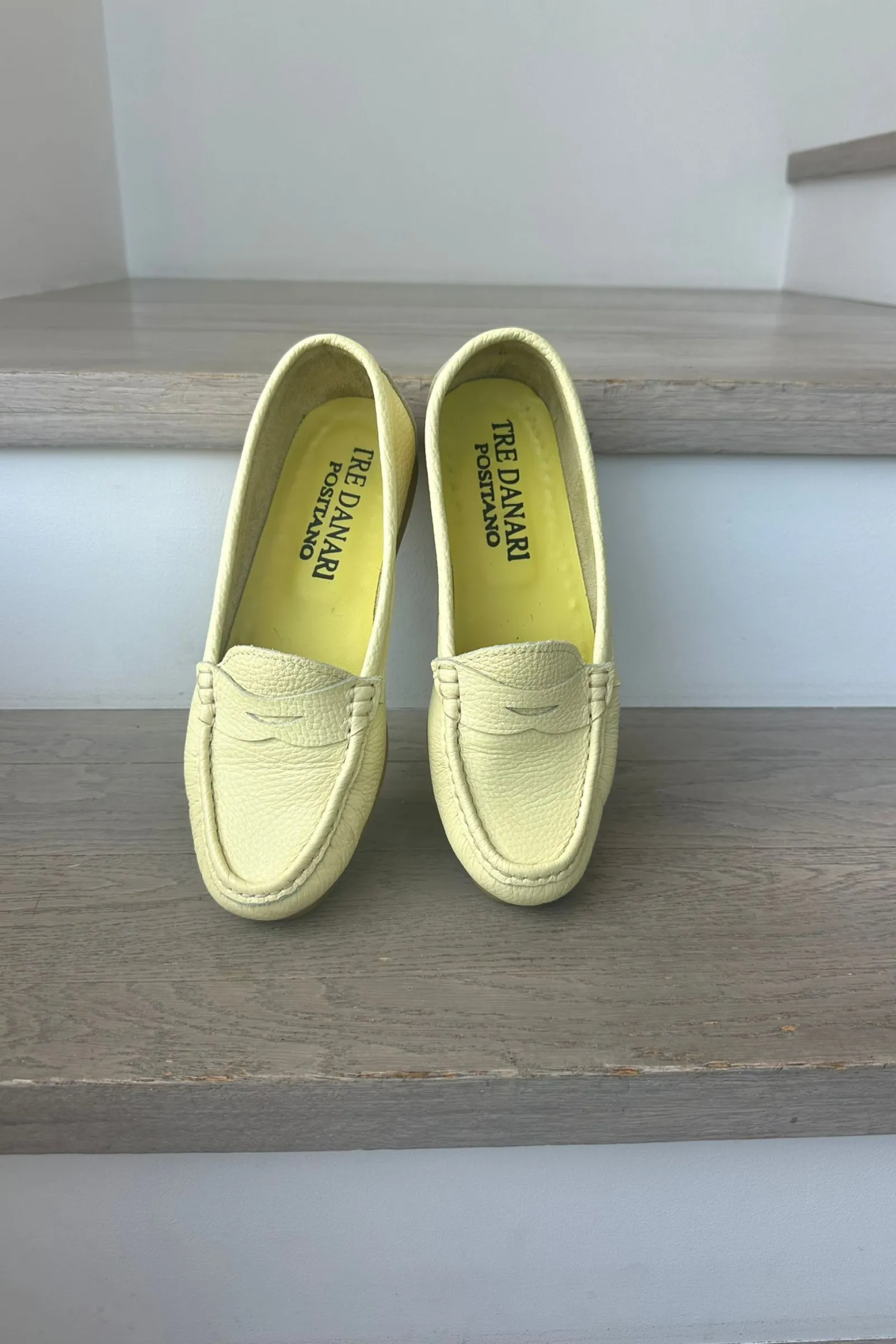 Italian Leather Loafers - Lemon