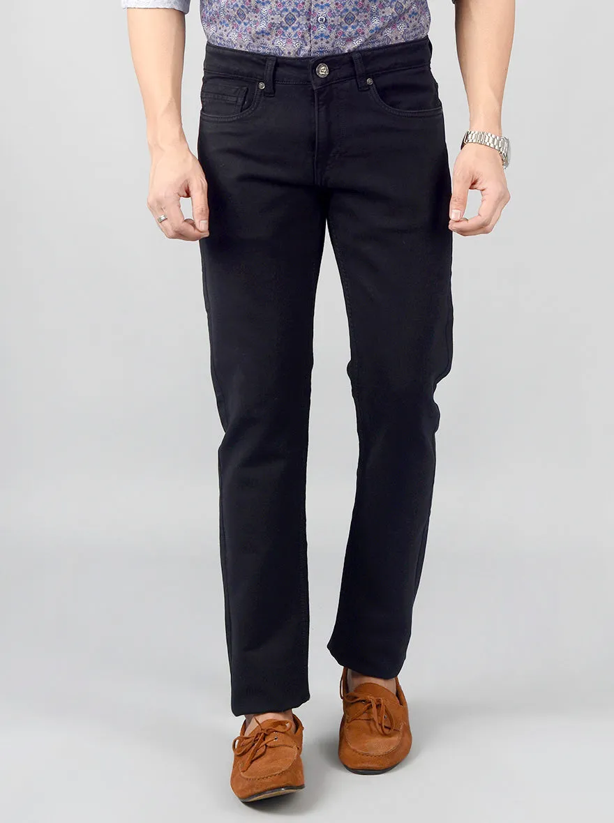 Jet Black Solid Narrow Fit Jeans | Greenfibre