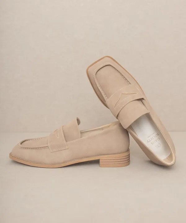 June - Square Toe Penny Loafers