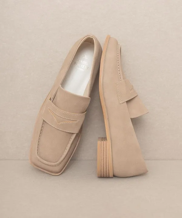 June - Square Toe Penny Loafers