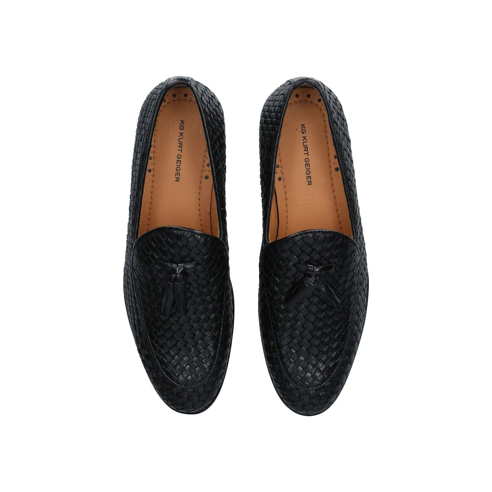 Kurt Geiger KG Haxsby Tassel Black Leather Mens Loafers