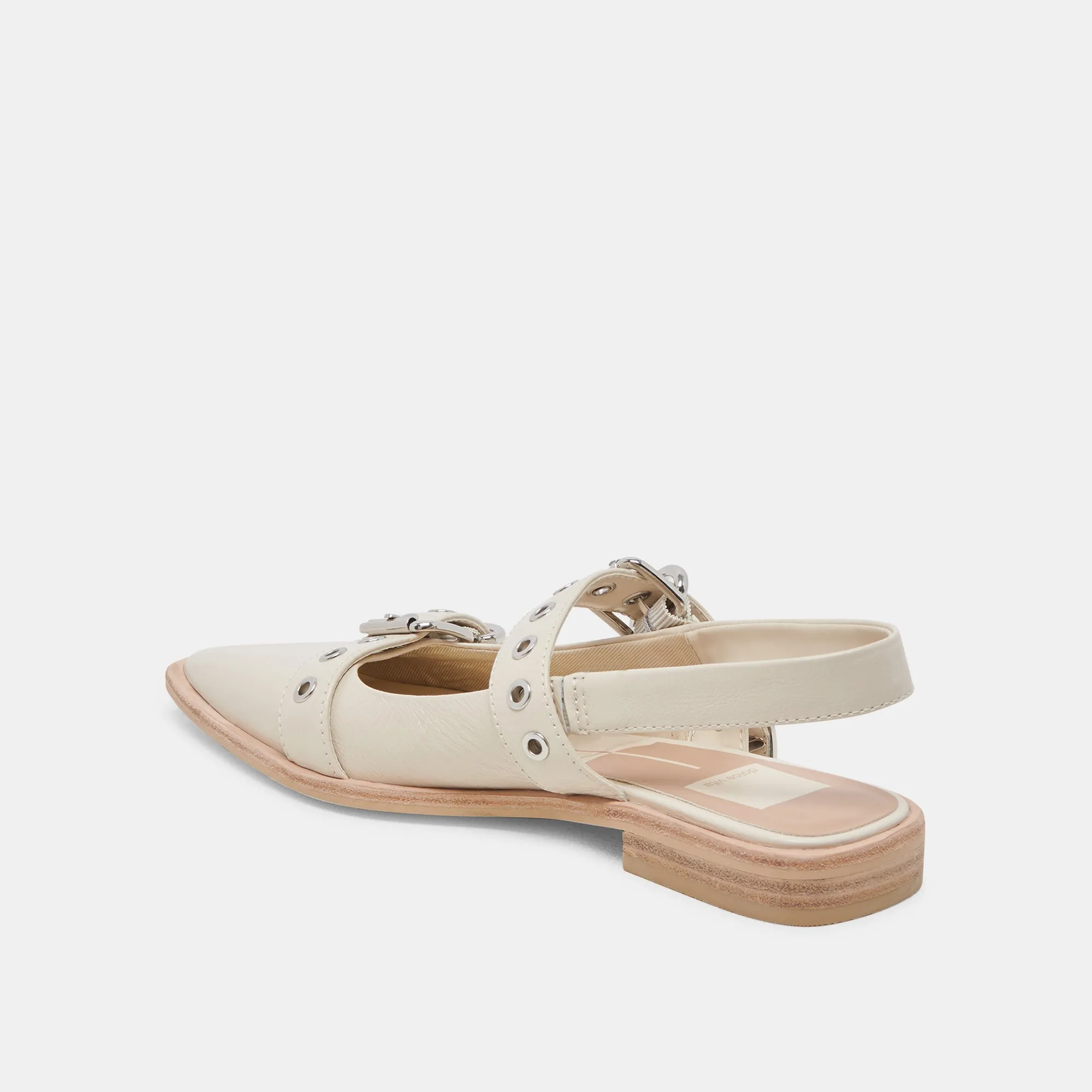 LABELL FLATS IVORY CRINKLE PATENT