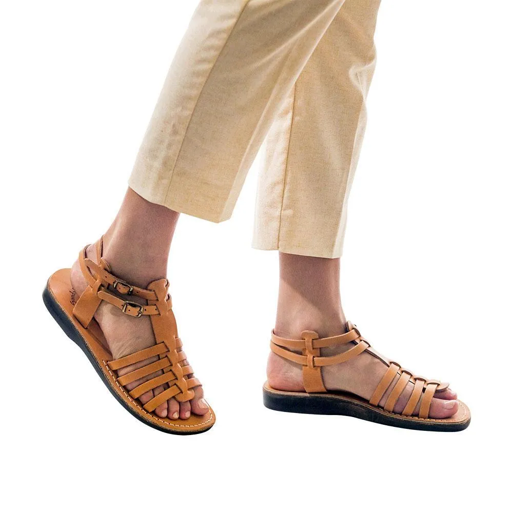 Leah - Leather Gladiator Sandal | Tan