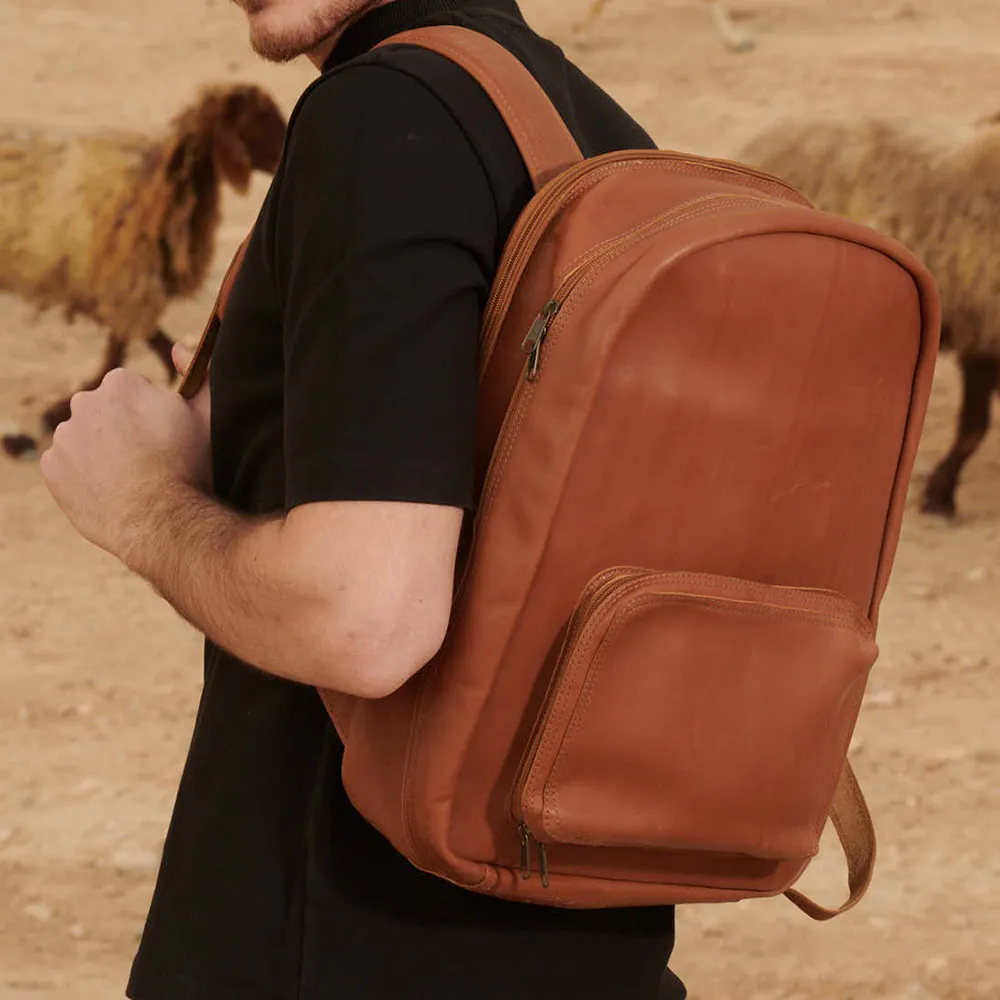 Leather Laptop Backpack | Brown