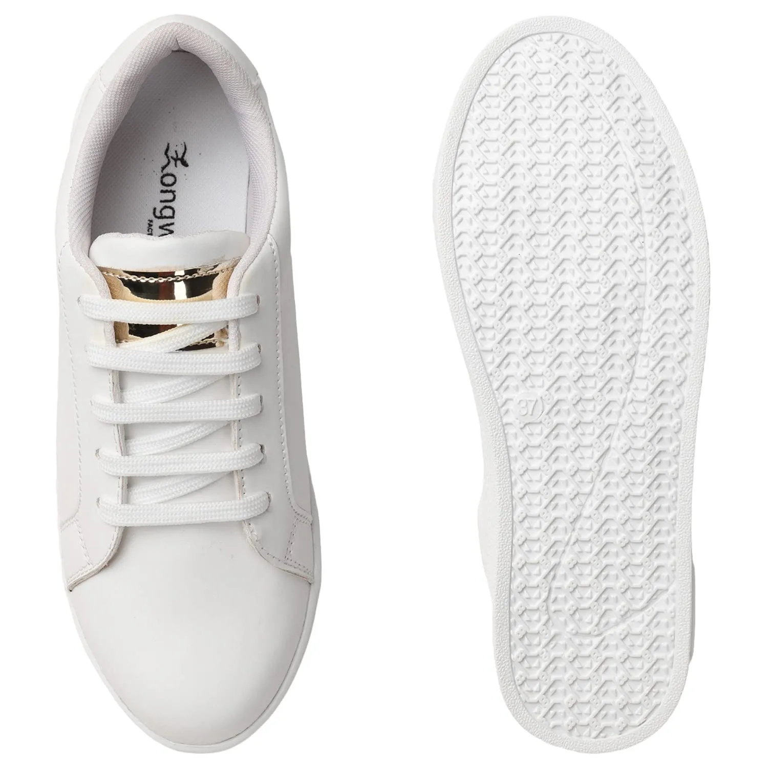 Longwalk Round White Sneakers for Women (UK Size - 6)