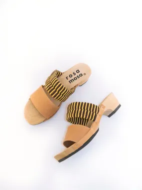 Mago sandals, yellow/coffee