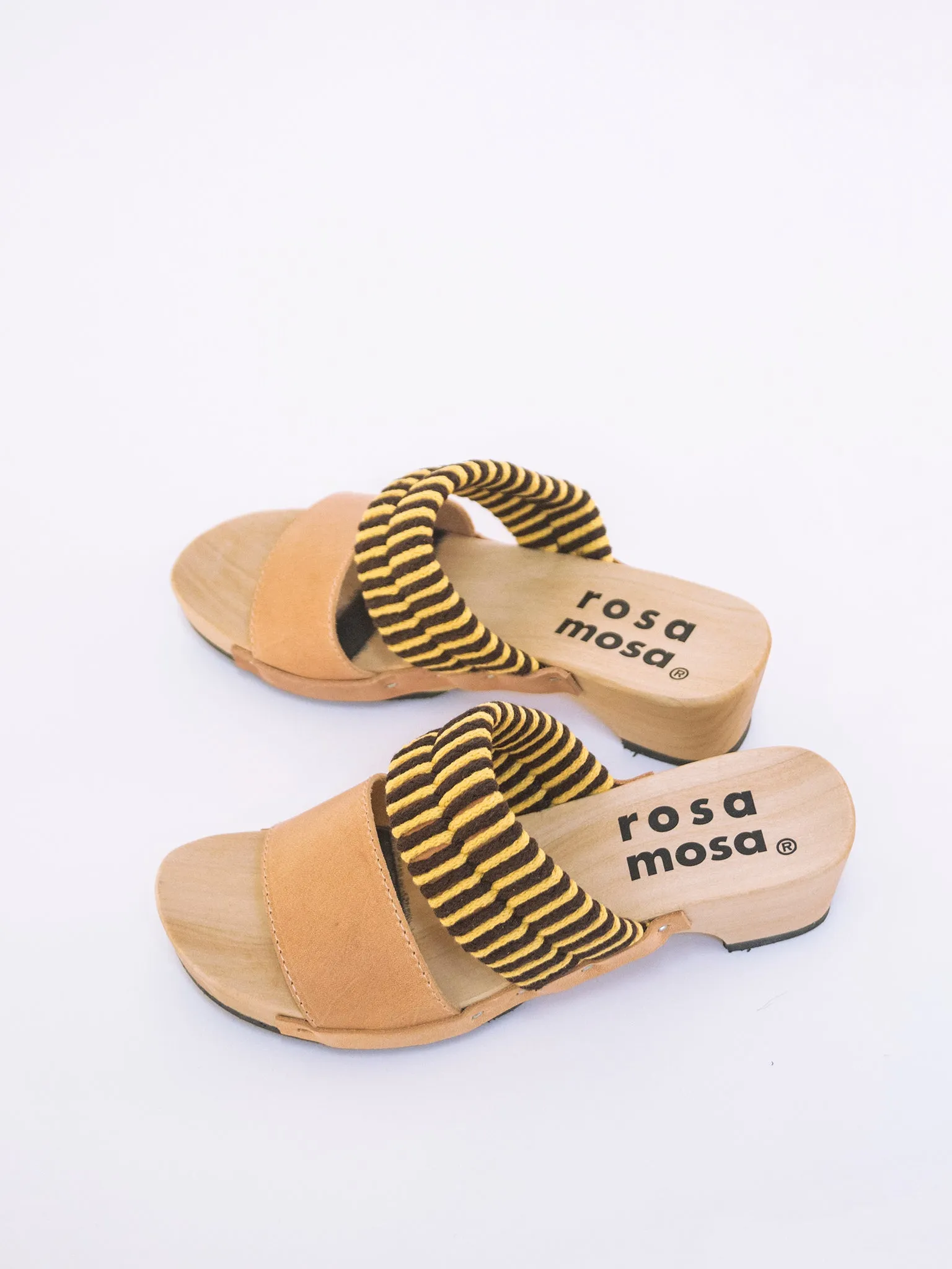 Mago sandals, yellow/coffee