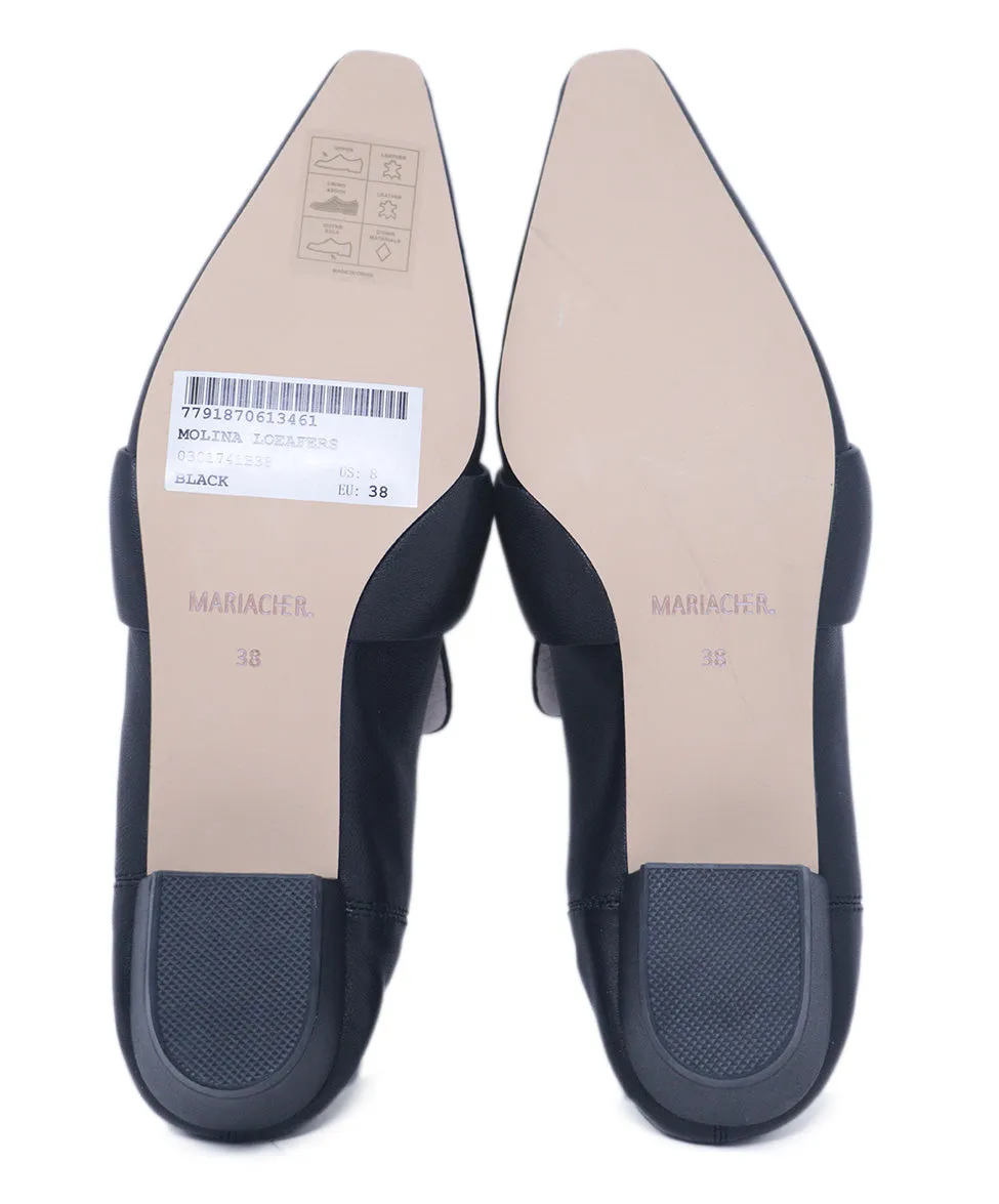 Mariacher Black Leather Flats sz 8