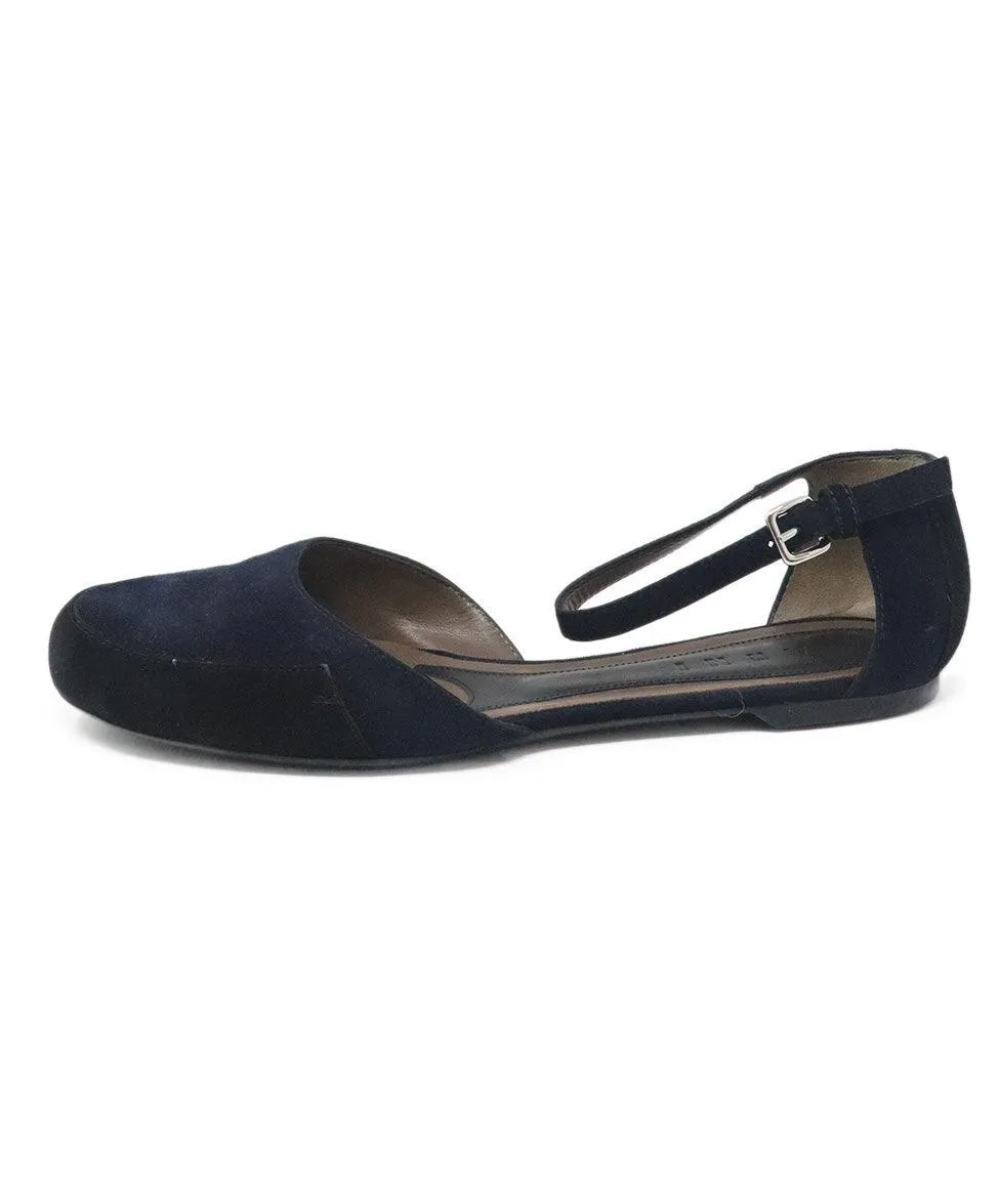 Marni Navy & Black Suede Flats sz 9