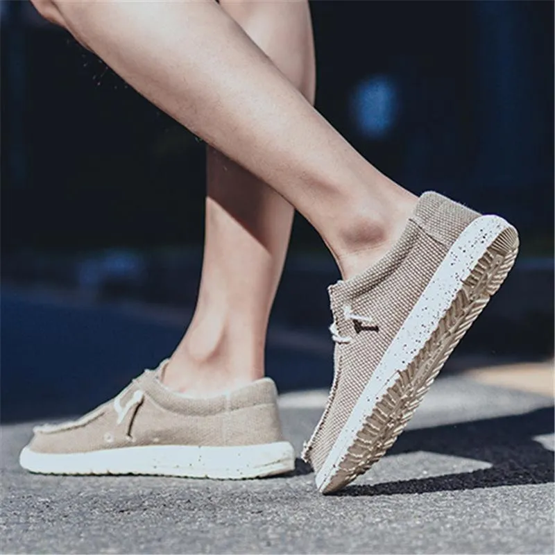 Mens Breathable Wearable Plus Size Casual Canvas Loafers